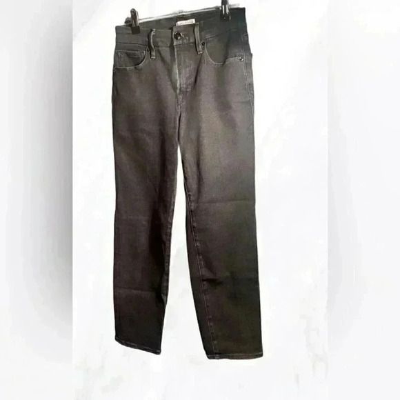 Good American “good legs straight” stretch casual 5 pocket black denim jean 2 - Picture 2 of 5